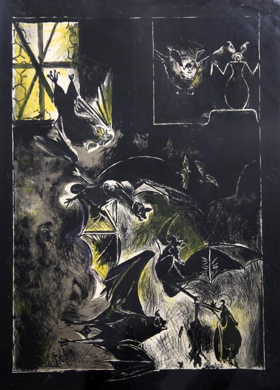 § Graham Sutherland (1903-1980) Chauves Souris - Interior 1968, overall 26 x 19.75in.